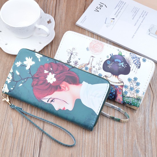 New women's wallet - long style double zipper hand-held bag, fashionable and Japanese style, large capacity folding soft leather case, small wallet. New women's wallet - long style double zipper hand-held bag, fashionable and Japanese style, large capacity folding soft leather case, small wallet.
