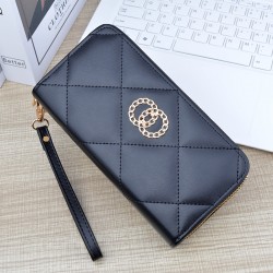 New style hand-held wallet for women - long style soft leather wallet with double layers, mother style fashionable simple large capacity zero money bag for mobile phone.