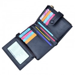 Wallet for women - short style, European style multi-card slot wallet for women, adjustable strap zipper zero wallet, fashionable wallet can hold driver's license