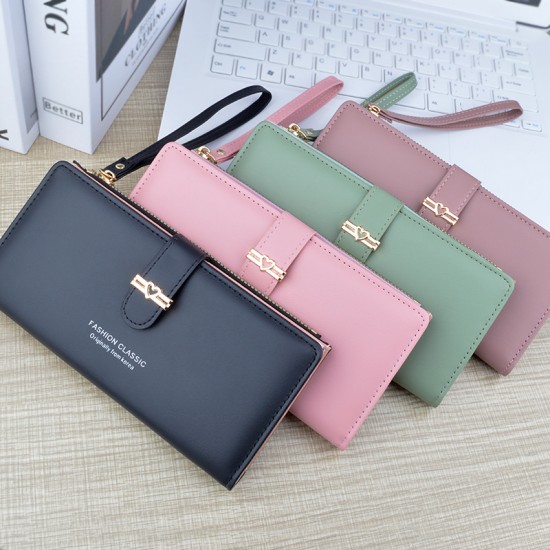 Long length wallet for women - detachable zipper, fashionable patchwork handbag, multi-card slot, large capacity leather bag, mobile phone bag