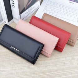 New style wallet for women - short style money holder for women, student style large capacity folding soft leather wallet, Japanese style fashionable simple zero wallet.