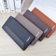 New wallet - men's long style wallet, vertical style fashionable patchwork contrasting color soft leather wallet, multi-card slot large capacity wallet for suit bag